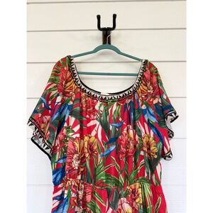 B- 030- Flying Tomato For The Rest Of Time Floral High Low Dress Red 3X